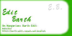 edit barth business card